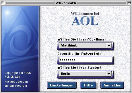 AOL Willkommen